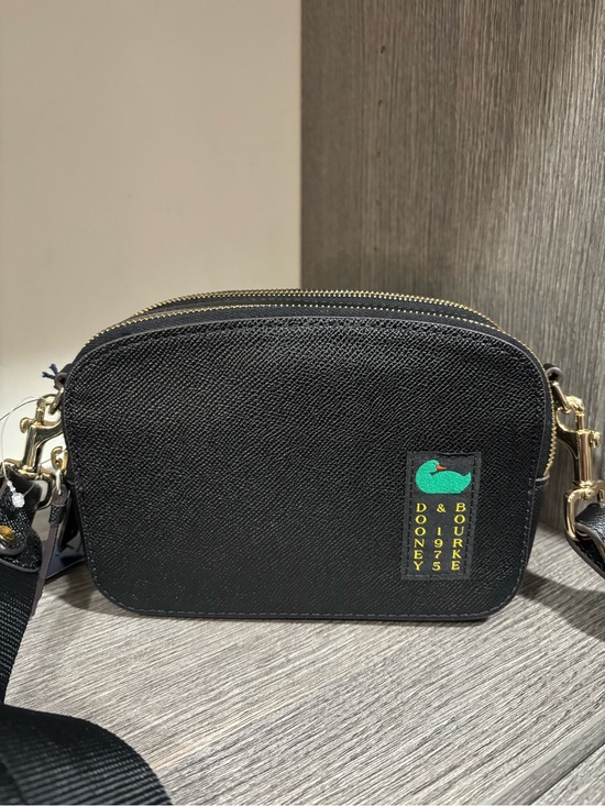 Dooney & Bourke Handbags - NWT Dooney & Bourke Black Crossbody with Green Duck Patch